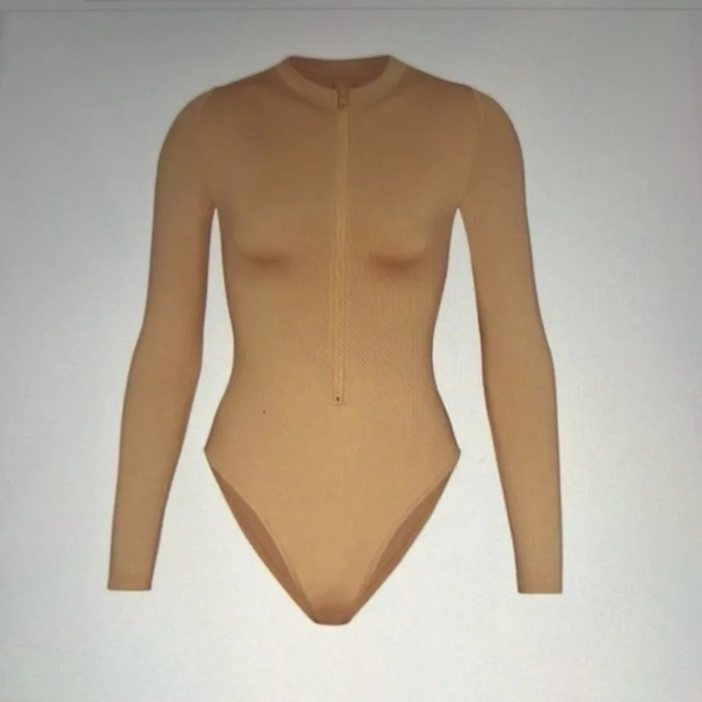 Skims Swim Zip Front Sleeve One Piece